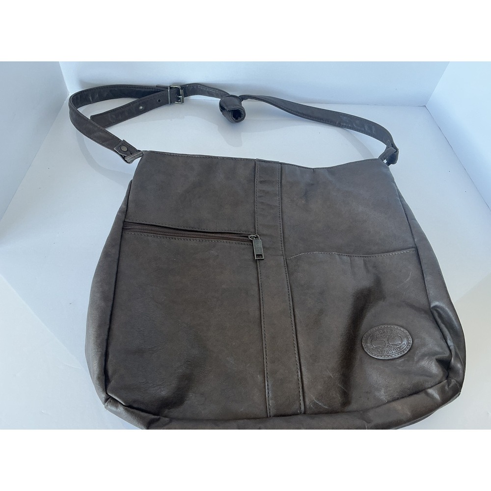 Aspen Woods Brown Leather Crossbody Shoulder Bag‎ Adjustable Strap